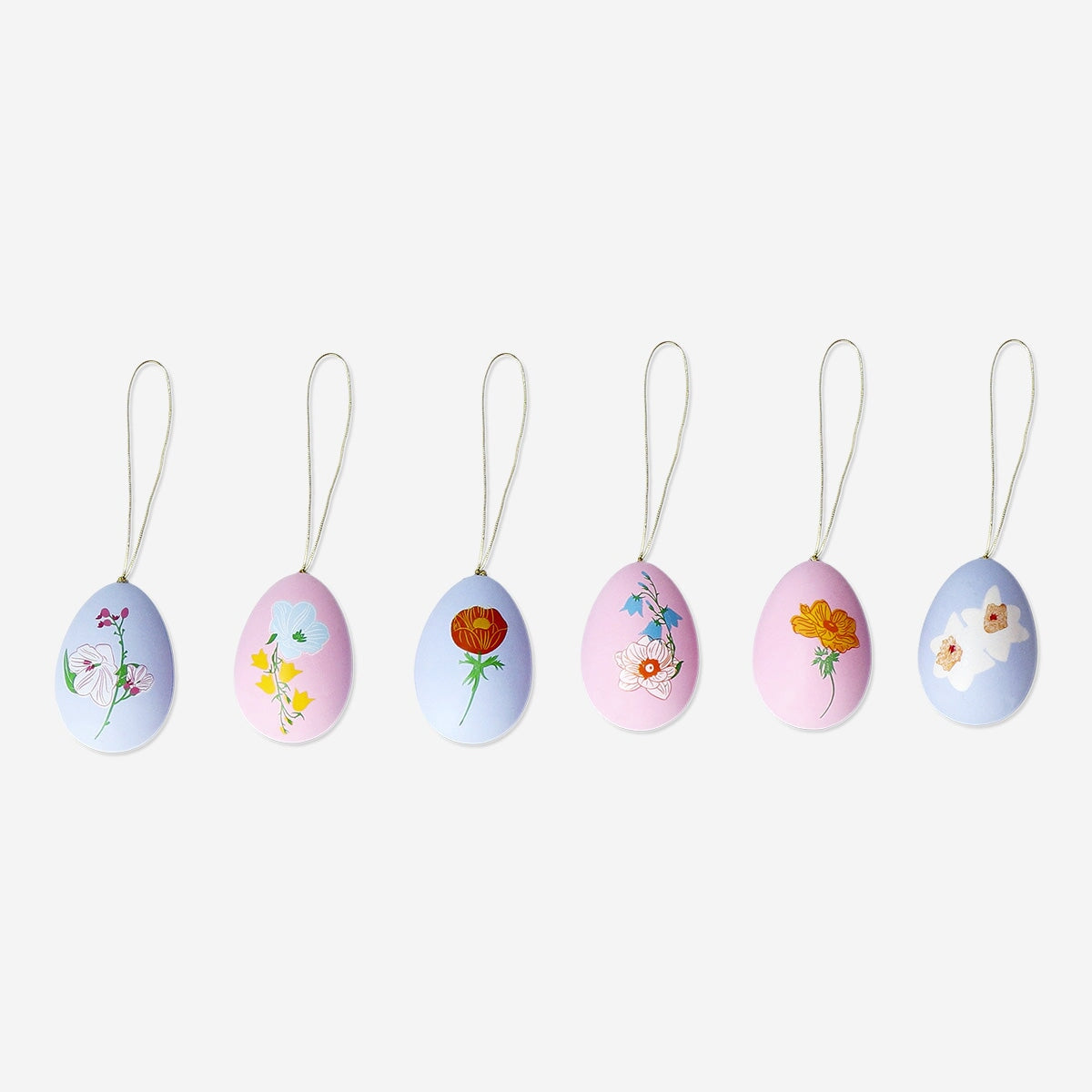 Floral Easter egg ornaments - 6 pcs Home Flying Tiger Copenhagen 