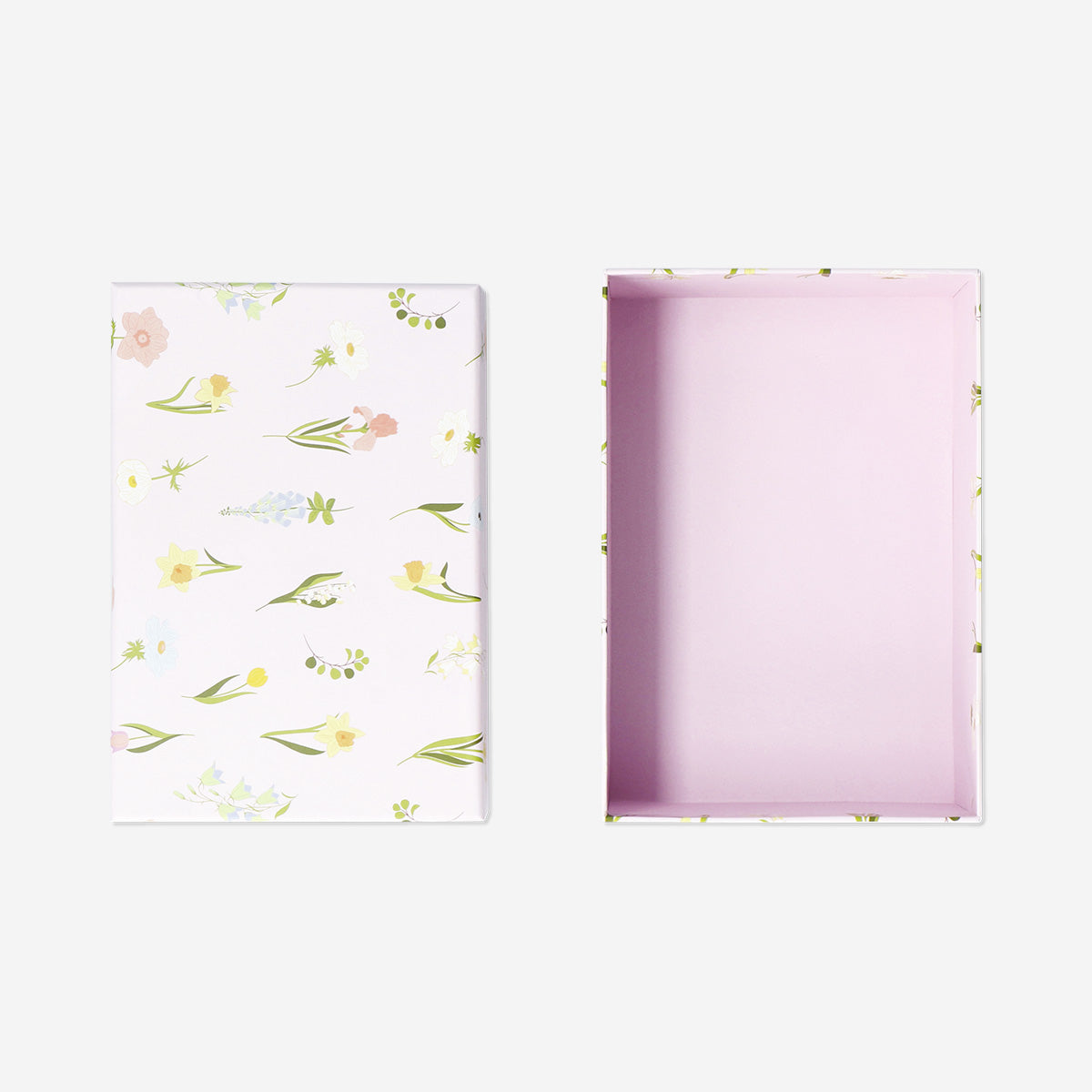 Caja de almacenamiento de papel floral - 14x20 cm