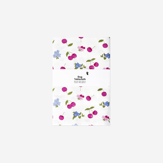 Floral tablecloth with cherries - 140 x 220 cm