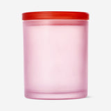 Frosted pink glass decorative jar