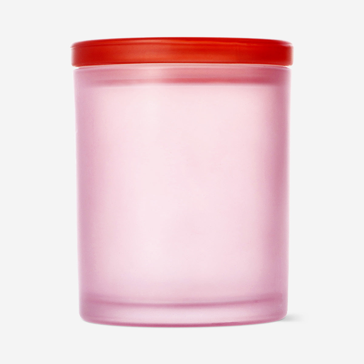 Frosted pink glass decorative jar