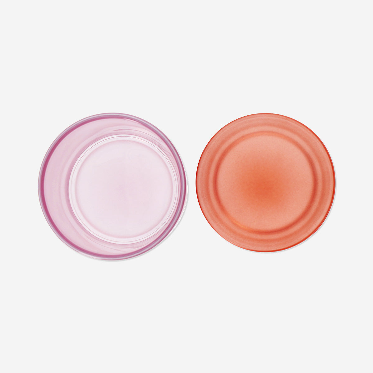 Frosted pink glass decorative jar