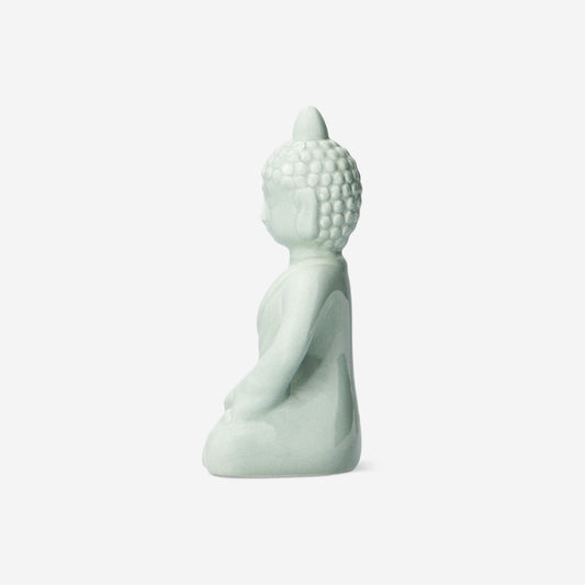 Green ceramic Buddha