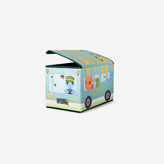 Scatola pieghevole verde a forma di scuolabus - 38 x 25 cm