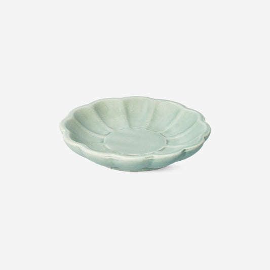 Green flower shaped dish - 10 cm