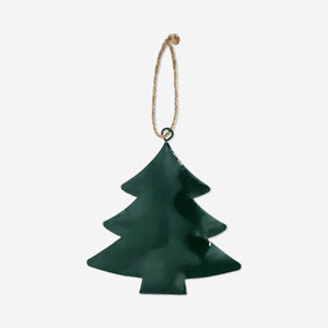 Green metal Christmas tree ornament from Flying Tiger Copenhagen, decorative home holiday decor with festive appeal.