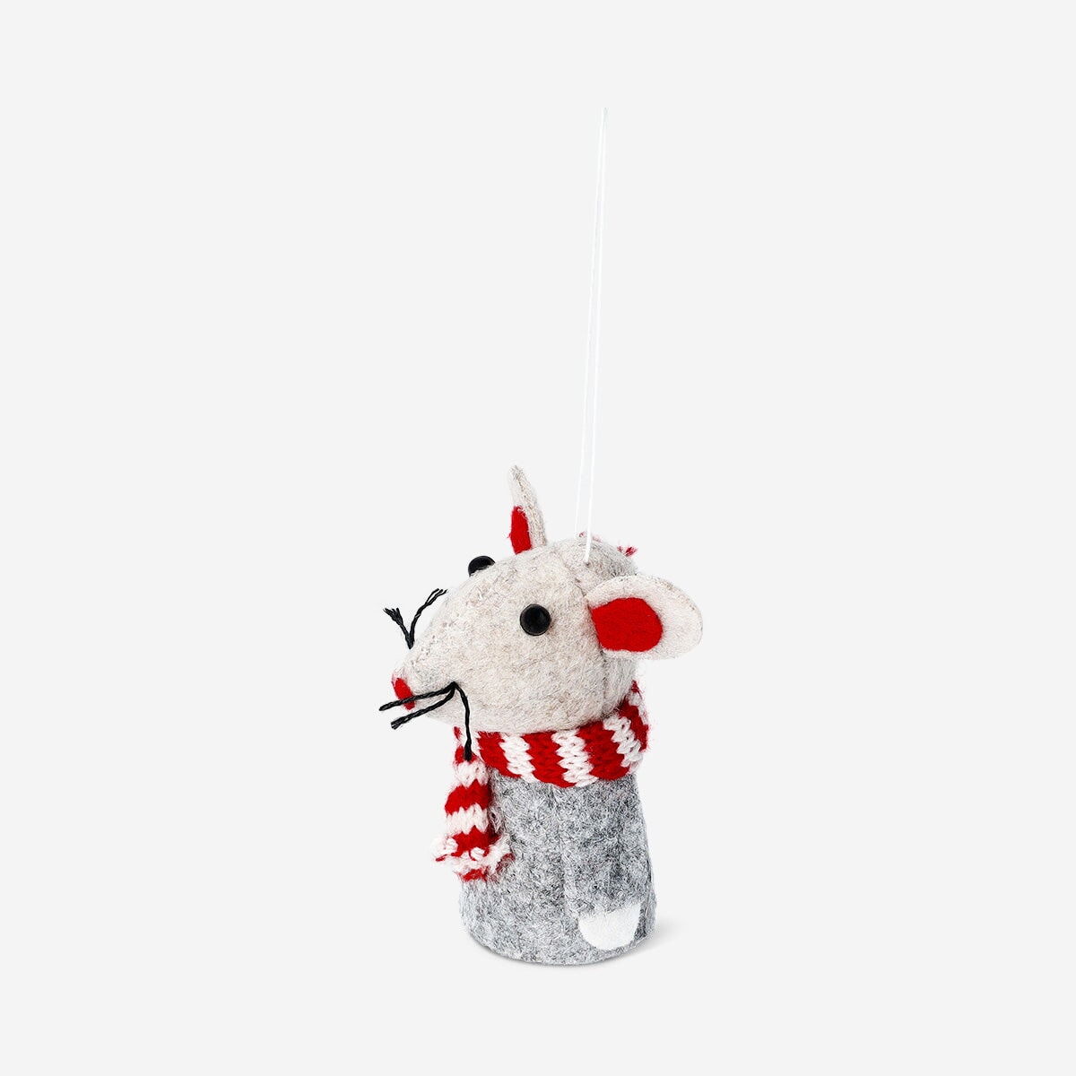 Grey mouse with scarf ornament - 8 cm Home Flying Tiger Copenhagen 