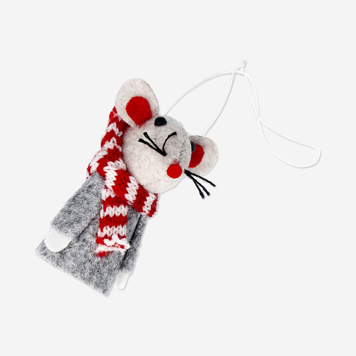Grey mouse with scarf ornament - 8 cm Home Flying Tiger Copenhagen 