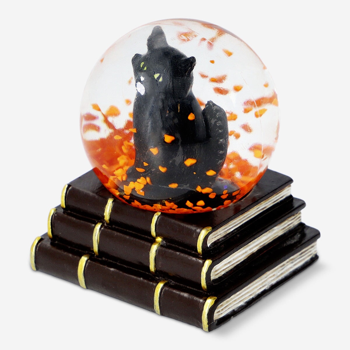 Halloween snowglobe featuring a black cat, created by Flying Tiger Copenhagen for festive home decor.