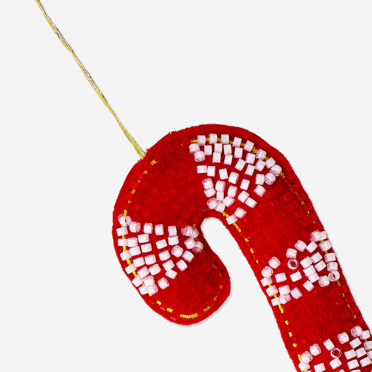Hanging ornament - Candy cane with beads