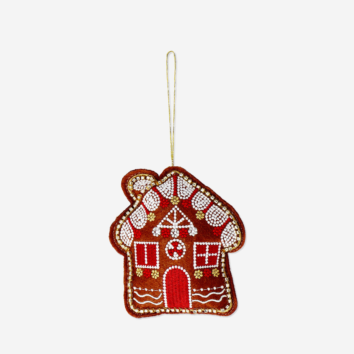 Hanging ornament - Gingerbread house with beads - Flying Tiger Copenhagen