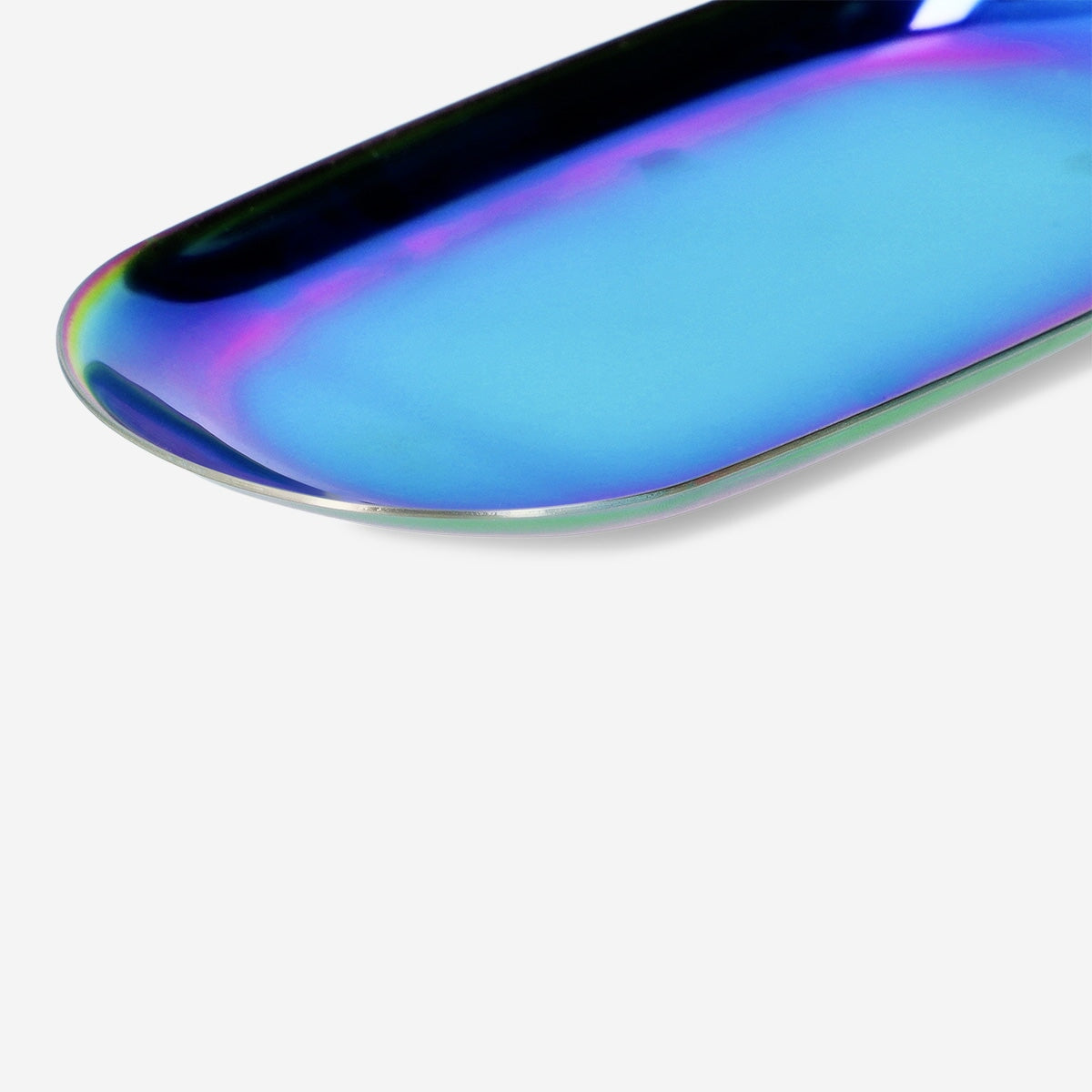 Holographic dish from Flying Tiger Copenhagen for home decor, featuring a shimmering, reflective surface suitable for display or serving.