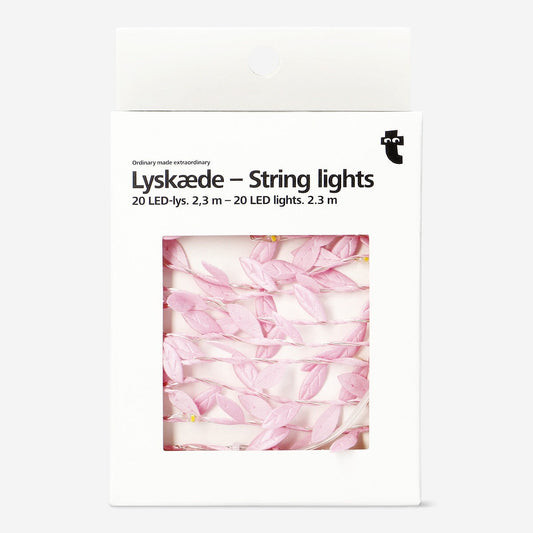 Guirnalda de luces de hojas. 230 cm