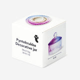 Mini blue and purple rainbow jar from Flying Tiger Copenhagen, 4 cm, decorative glass home accent with vibrant colors.