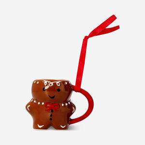 Mini gingerbread man mug ornament from Flying Tiger Copenhagen, featuring a festive gingerbread figure for holiday home decor.