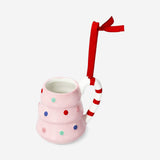 Mini roze kerstboom mok ornament