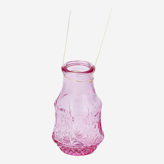 Mini pink glass vase