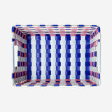 Multi coloured storage woven basket - 26 cm