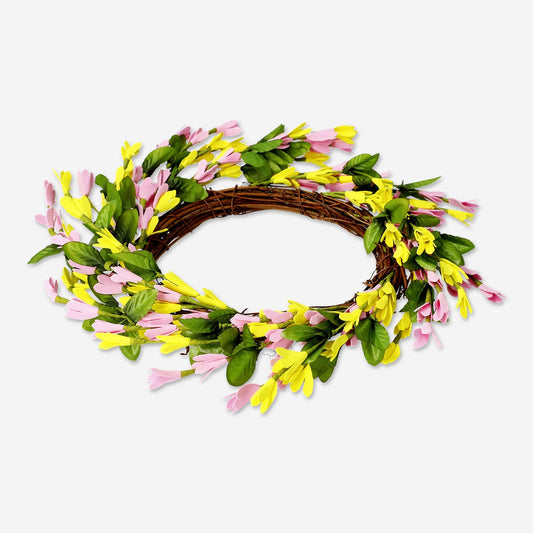 Pink and yellow wreath