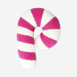 Pink candy cane cushion from Flying Tiger Copenhagen, soft home decor accent with a festive candy cane design.