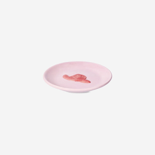 Pink dish with cowboy hat