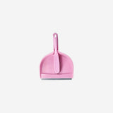 Pink dust brush with dustpan from Flying Tiger Copenhagen, ideal for home cleaning and dust removal.