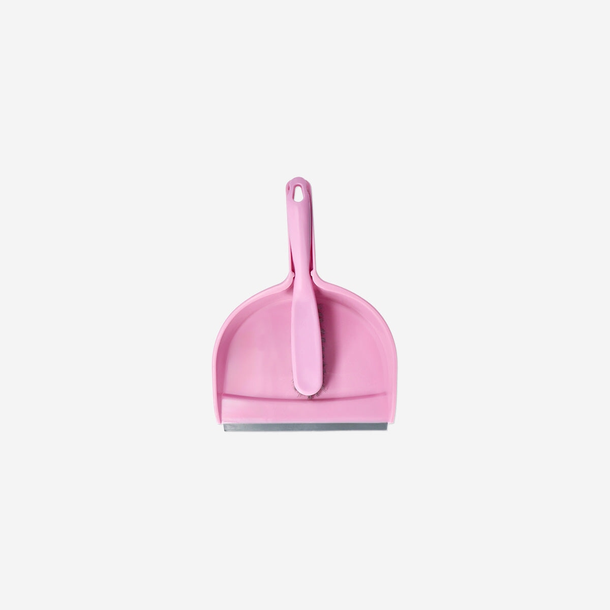 Pink dust brush with dustpan from Flying Tiger Copenhagen, ideal for home cleaning and dust removal.