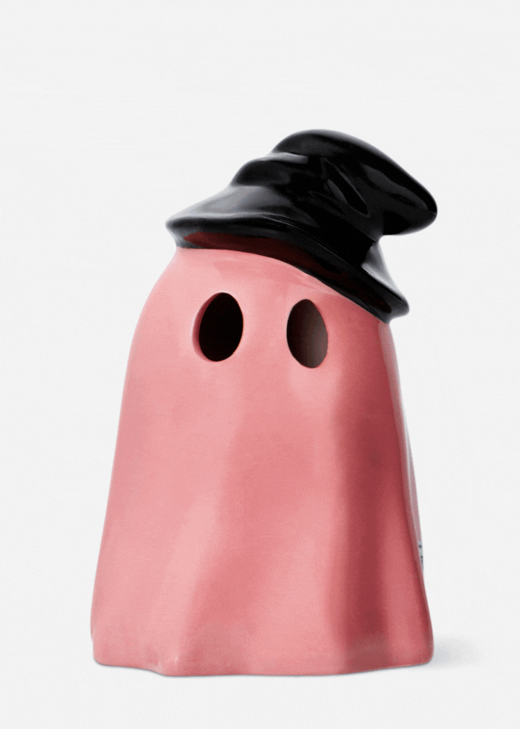 Pink luminious ghost with hat - 13 cm Home Flying Tiger Copenhagen 