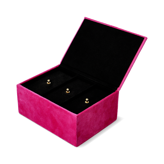 Pink velvet fridge jewellery storage