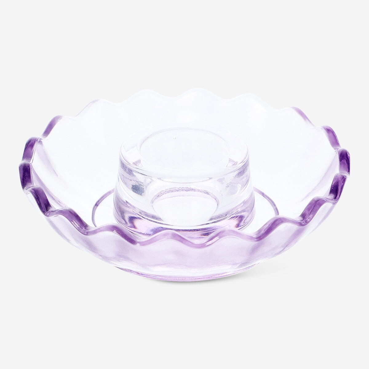 Purple candle holder from Flying Tiger Copenhagen, stylish home decor piece with a smooth finish and contemporary design.