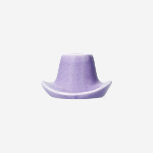Purple cowboy hat candle holder
