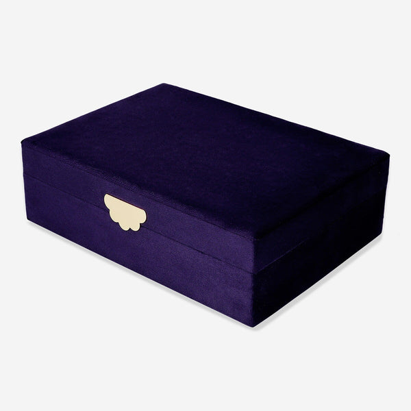 Portagioie In Velluto Viola Con Specchio – Organizer Da Viaggio 24 Griglie, 20x15x4,5 Cm, Per Anelli E Orecchini - 2