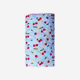 Quilted blanket with cherry print from Flying Tiger Copenhagen, 170x130 cm, soft cozy home decor throw.