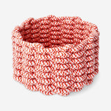 Panier rond tressé rouge - 18 cm