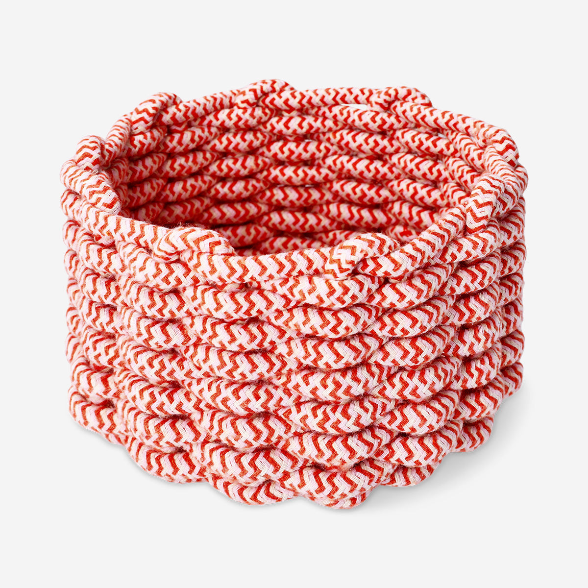 Panier rond tressé rouge - 18 cm