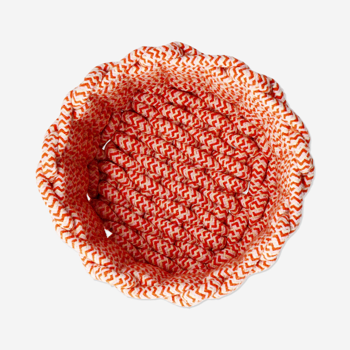 Panier rond tressé rouge - 18 cm