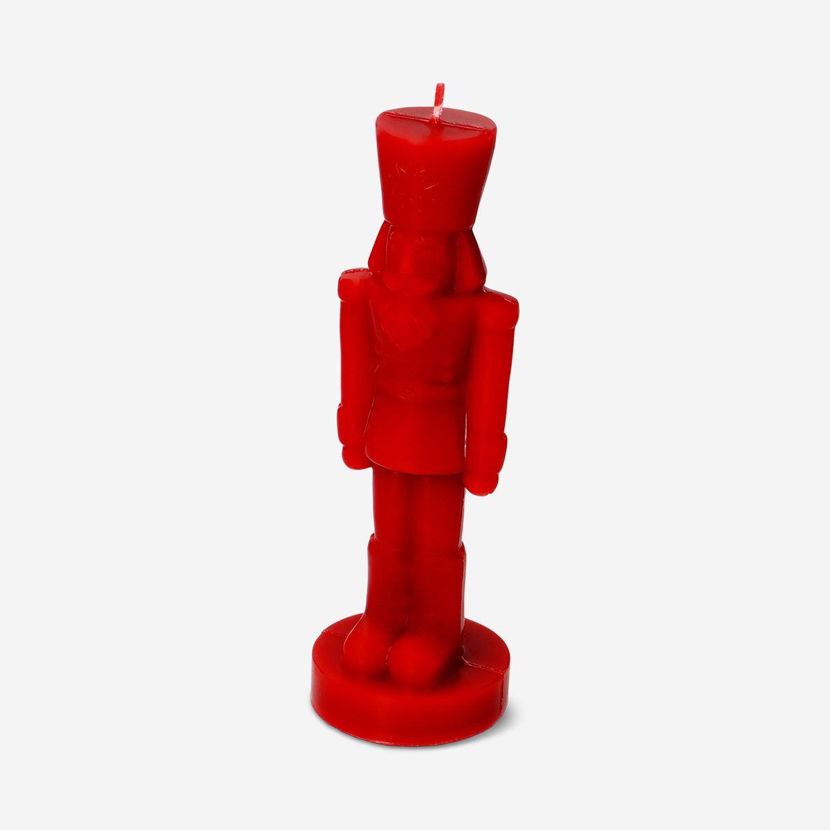Red nutcracker candle from Flying Tiger Copenhagen, 18 cm tall, decorative home accessory with a festive nutcracker design.
