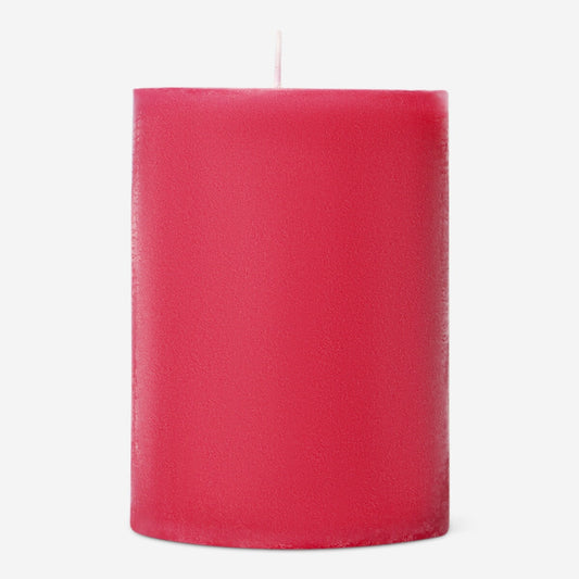 Candela rustica rossa a colonna - 8 cm