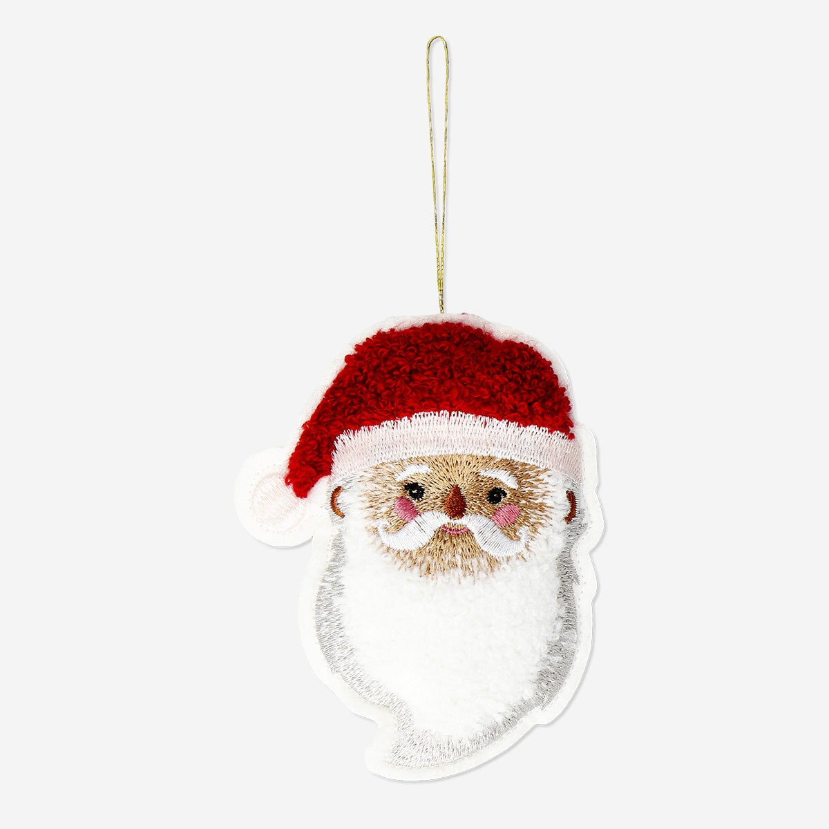 Flying Tiger Copenhagen Santa bouclé ornament for home decor, featuring a festive, textured Santa figure in soft bouclé fabric.