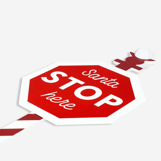 Cartello natalizio "Babbo Natale fermati qui