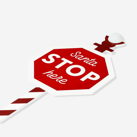 Santa stop here Christmas sign - 68 cm