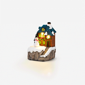Flying Tiger Copenhagen Christmas village scene with music and movement, festive holiday decorations for home display.