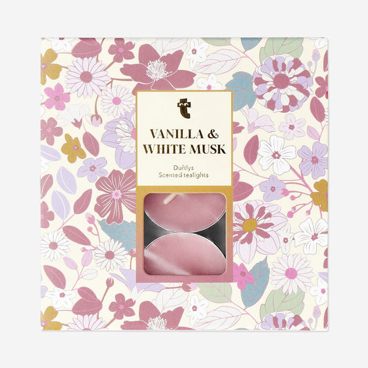 Scented tealight with white musk and vanilla fragrance - 18 pcs