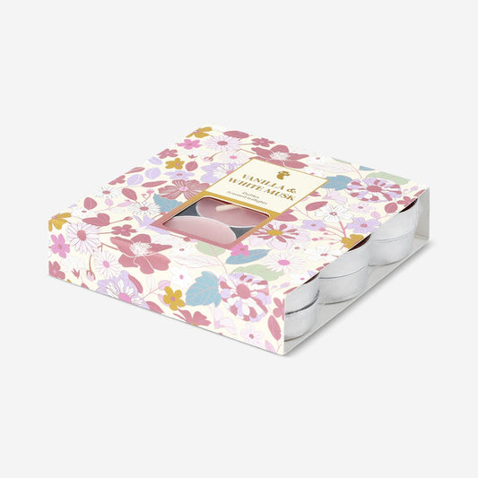 Scented tealight with white musk and vanilla fragrance - 18 pcs