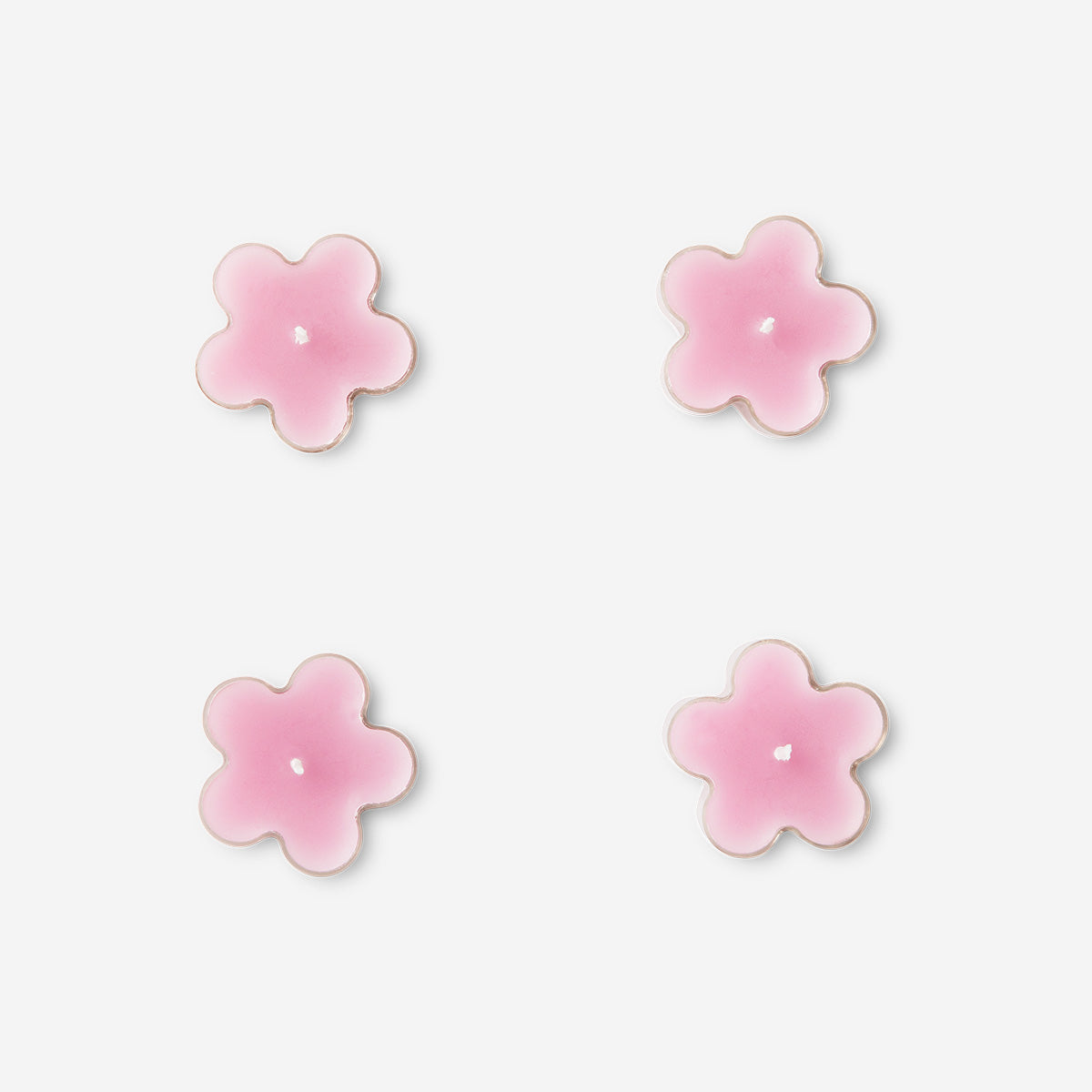 Set of pink flower tealights - 4 pcs