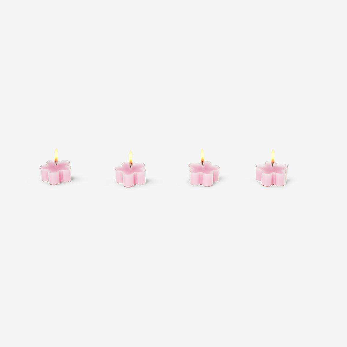 Set of pink flower tealights - 4 pcs