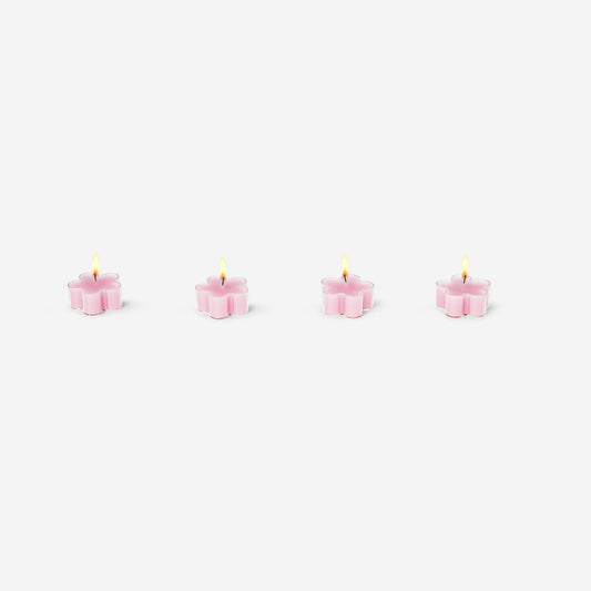 Set of pink flower tealights - 4 pcs