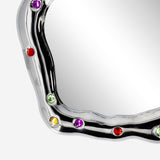 Silver ceramic mirror with gemstones Home Flying Tiger Copenhagen 