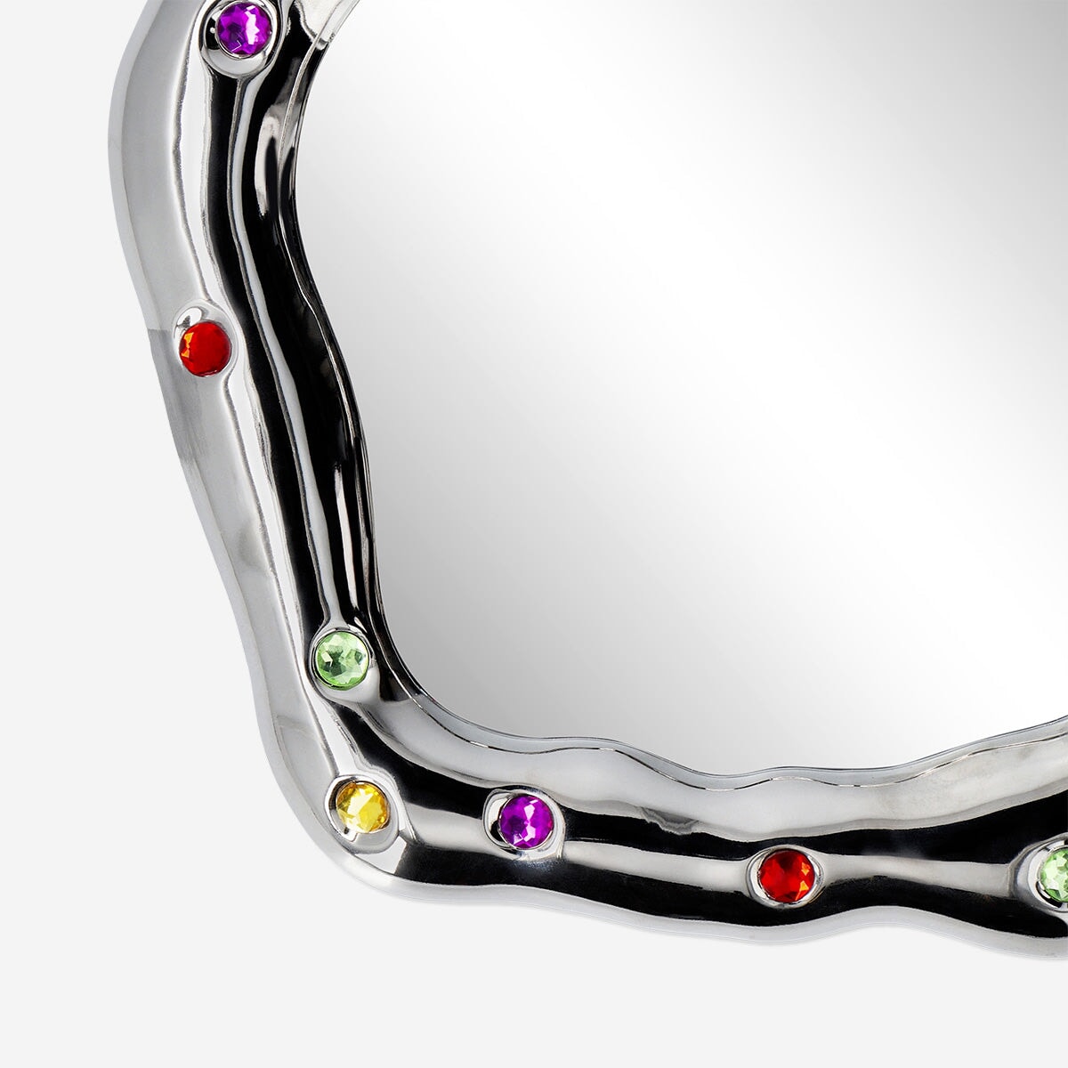 Silver ceramic mirror with gemstones Home Flying Tiger Copenhagen 