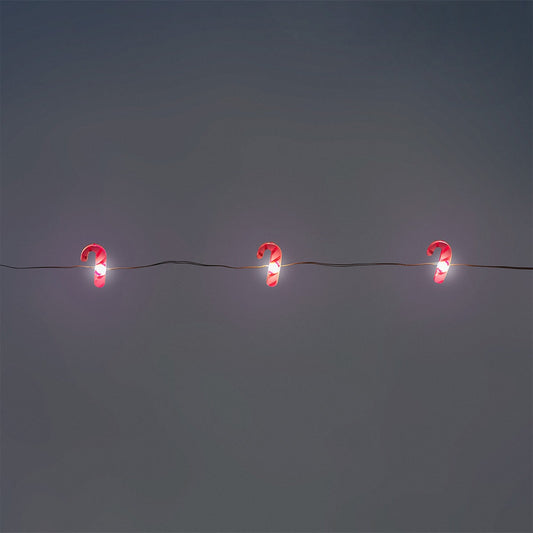 String lights with candy canes